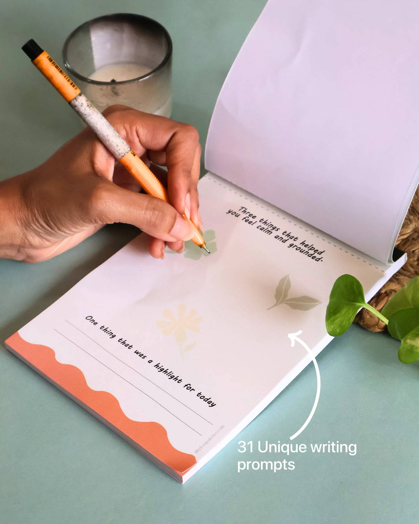 Mini Gratitude Pad with 45 unique prompts