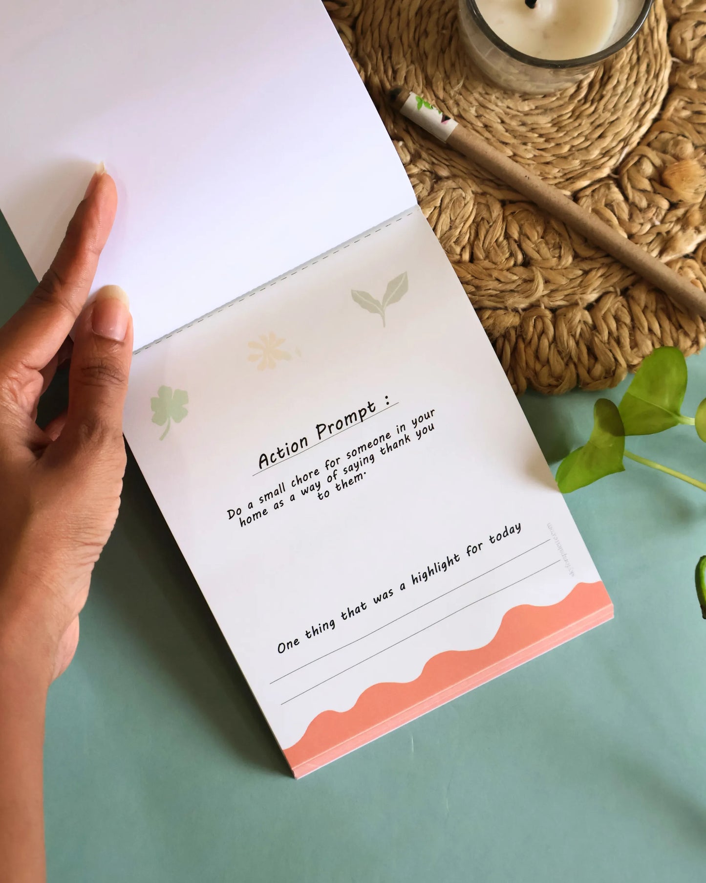 Mini Gratitude Pad with 45 unique prompts