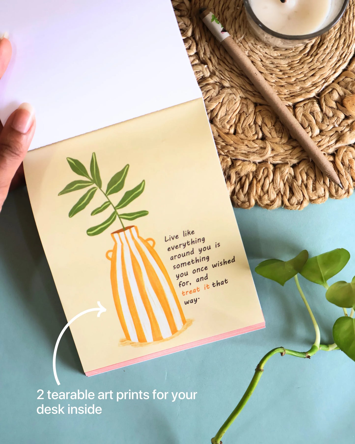 Mini Gratitude Pad with 45 unique prompts