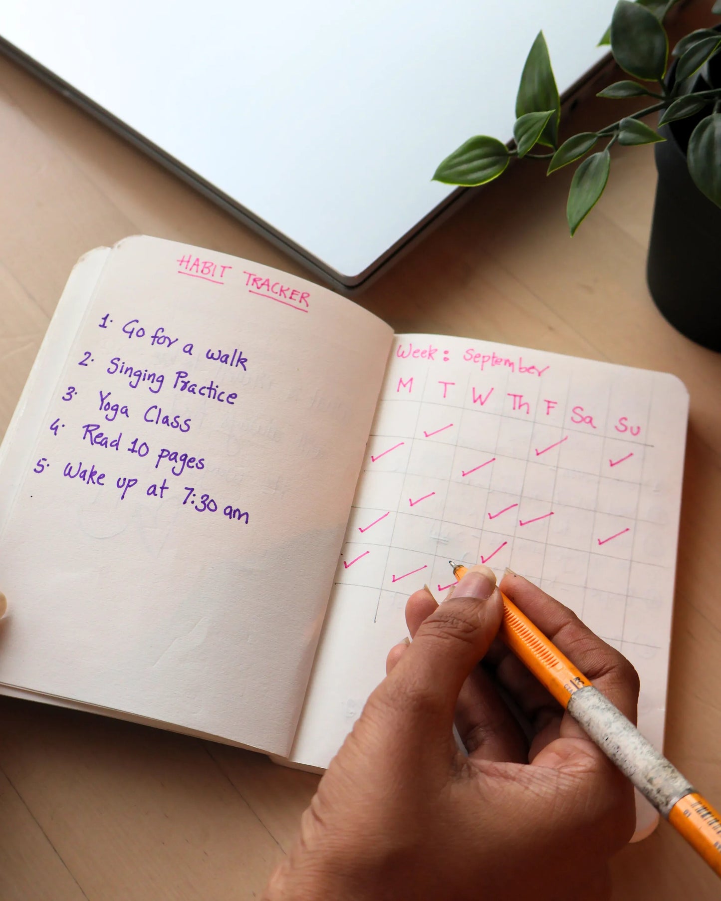 Pocket notebook with blank pages inside