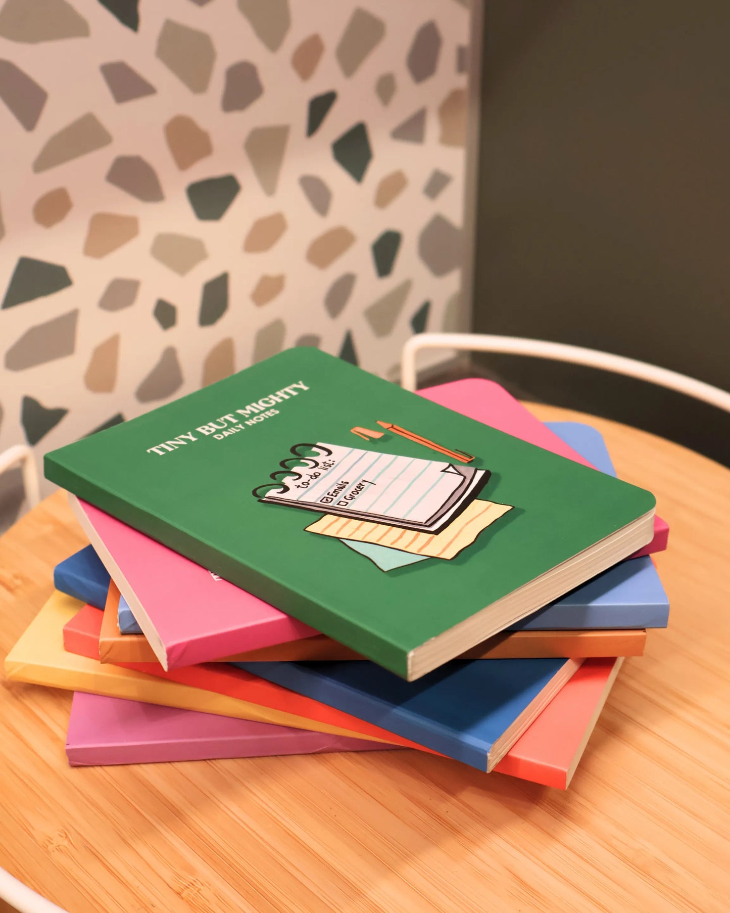 Pocket notebook with blank pages inside