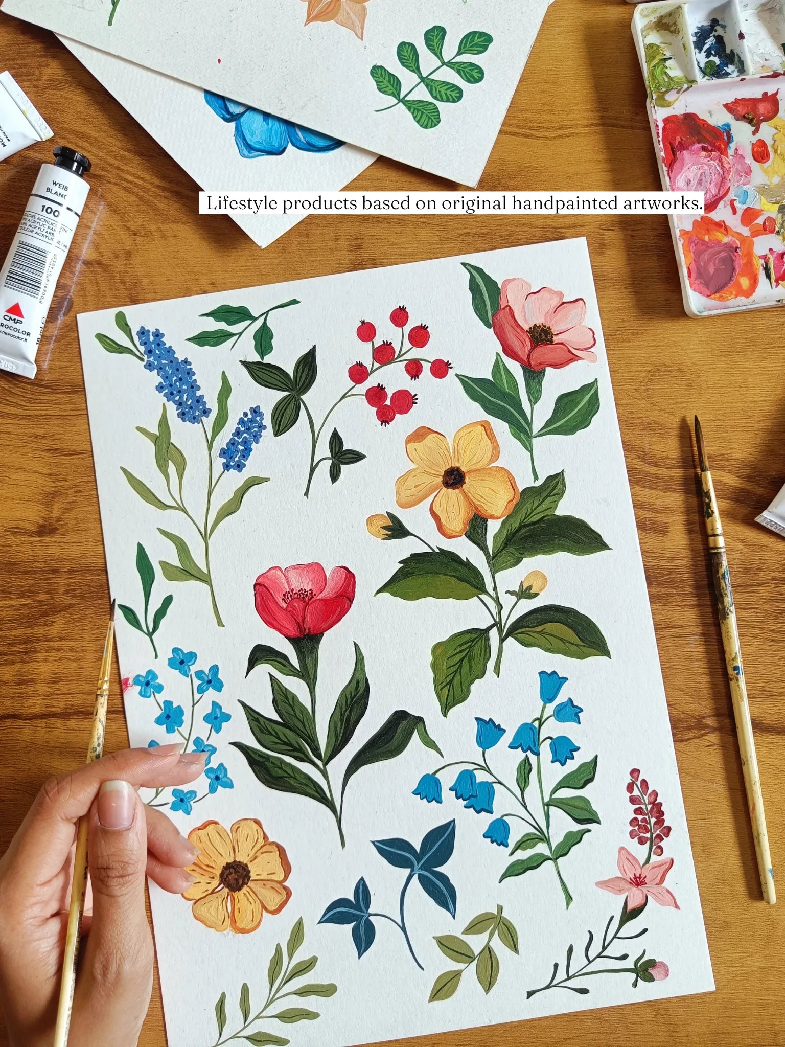 Floral designs for hand-illustrated stationery