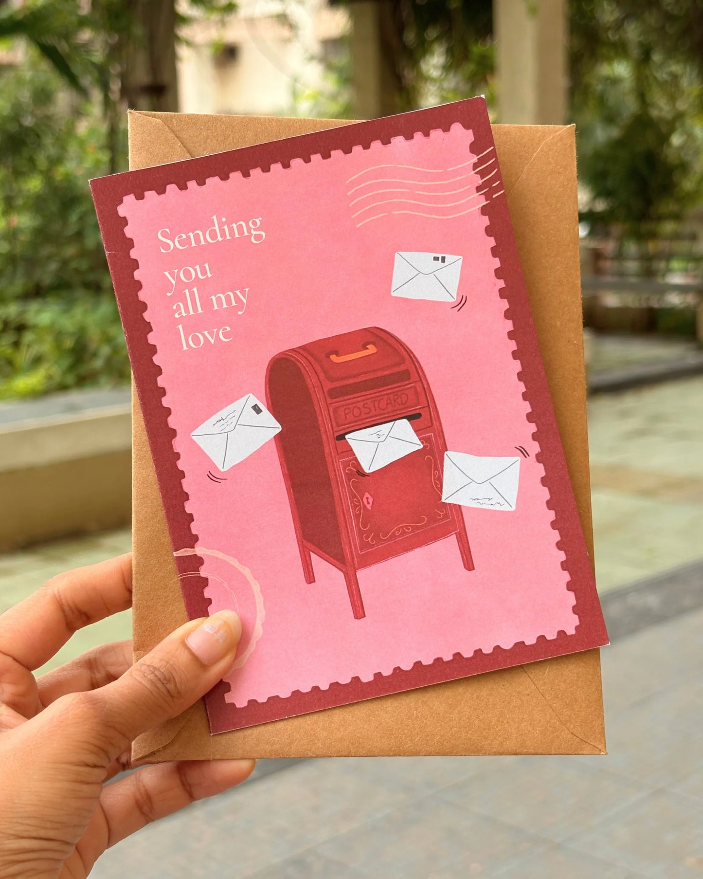 Greeting Card with brown envelope