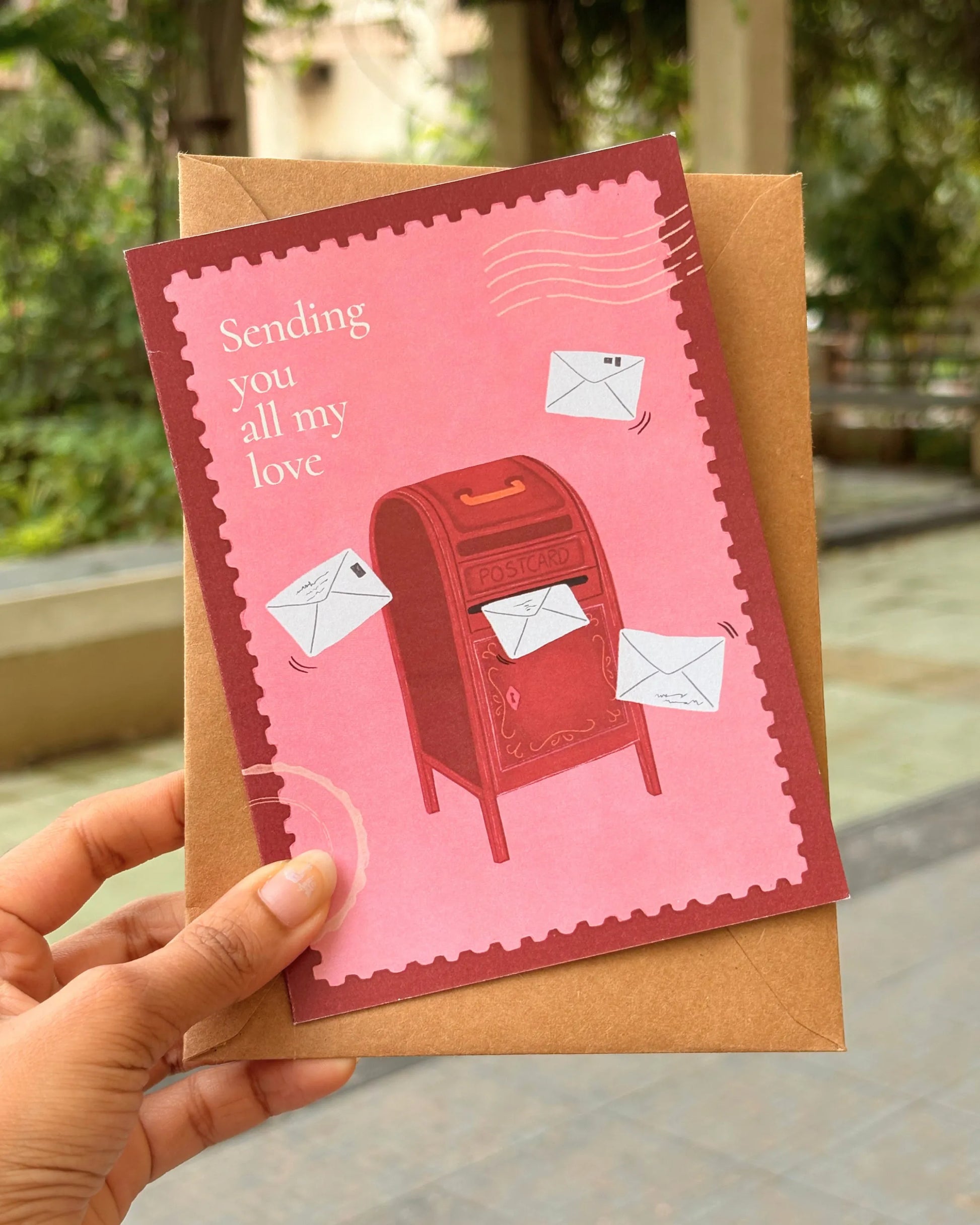 Greeting Card with brown envelope