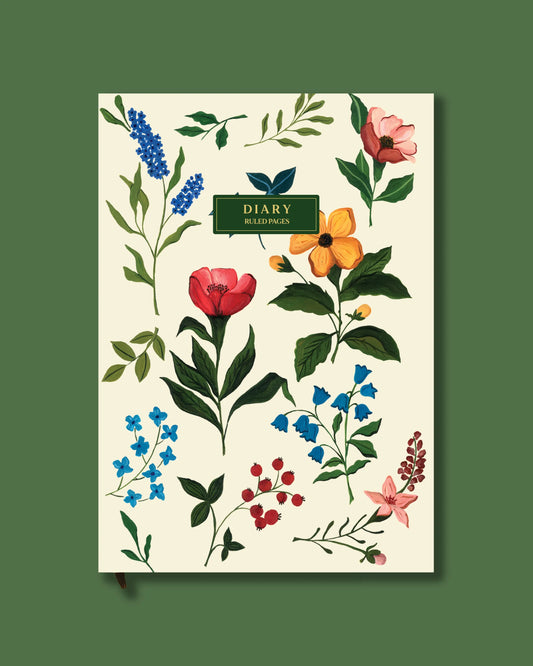 Floral Hardcover Notebook - Ruled Pages