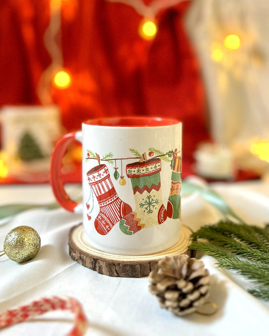 Fuzzy Christmas Socks | Ceramic Mug