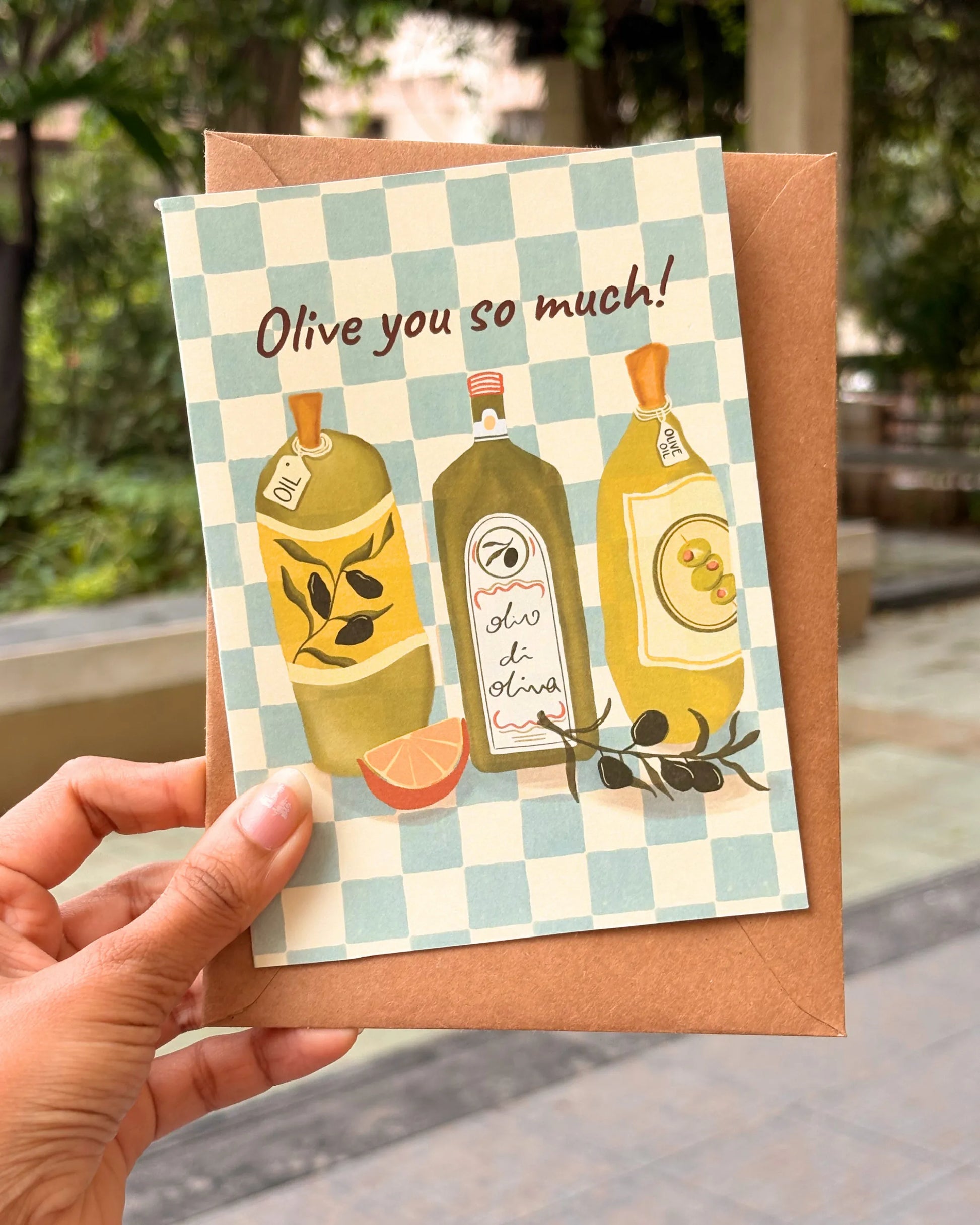 Greeting Card with brown envelope