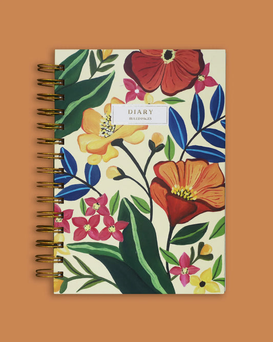 Floral Hardcover Notebook - Ruled Pages