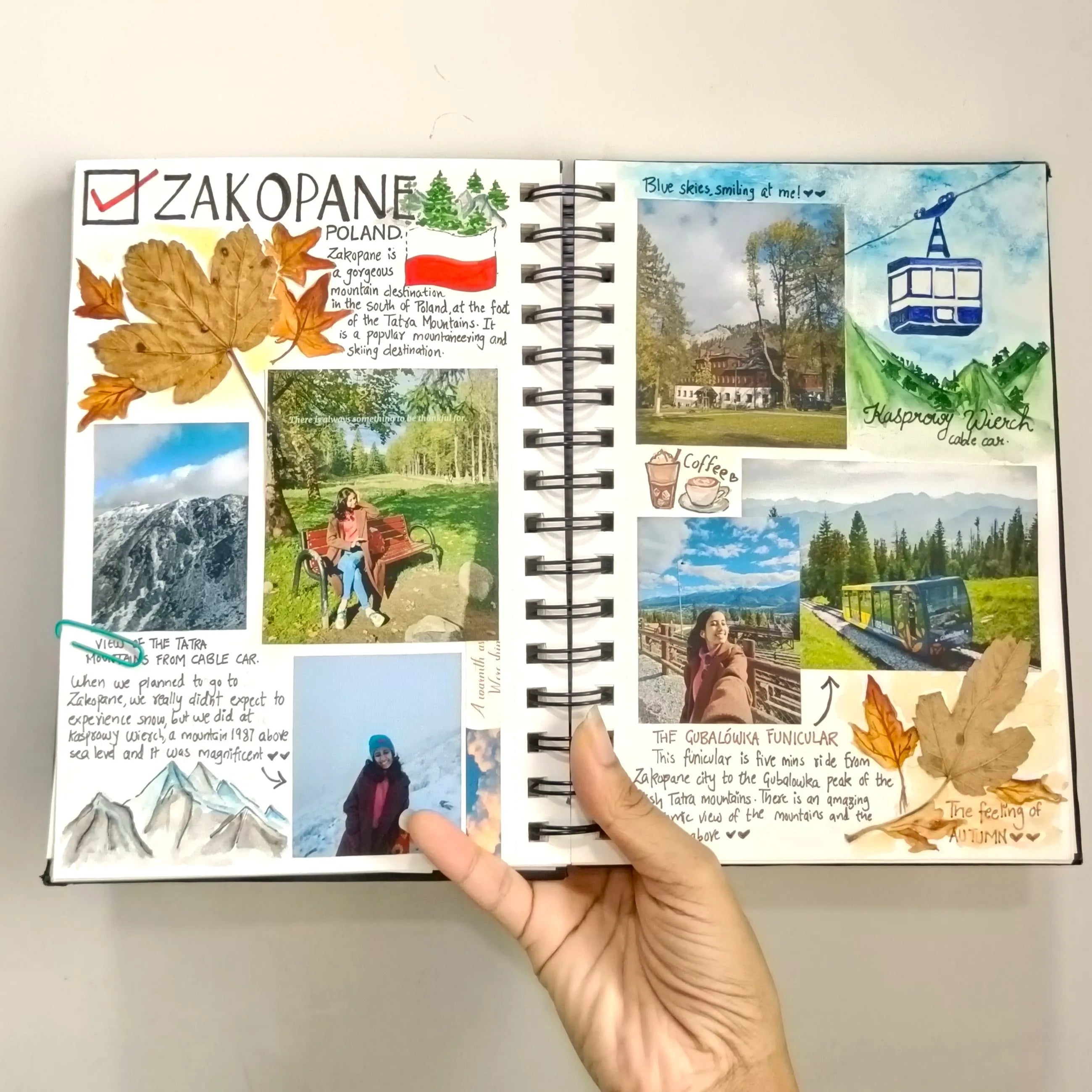 Scrapbook page from a travel trip to Zakopane, Poland.