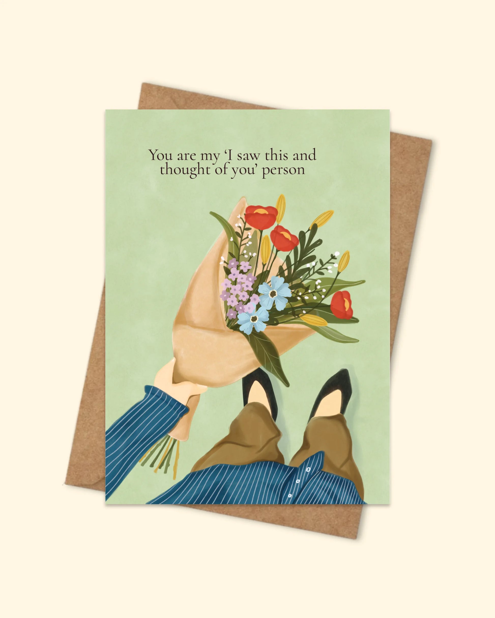 Greeting Card with brown envelope