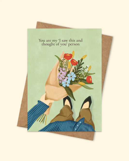 Greeting Card with brown envelope
