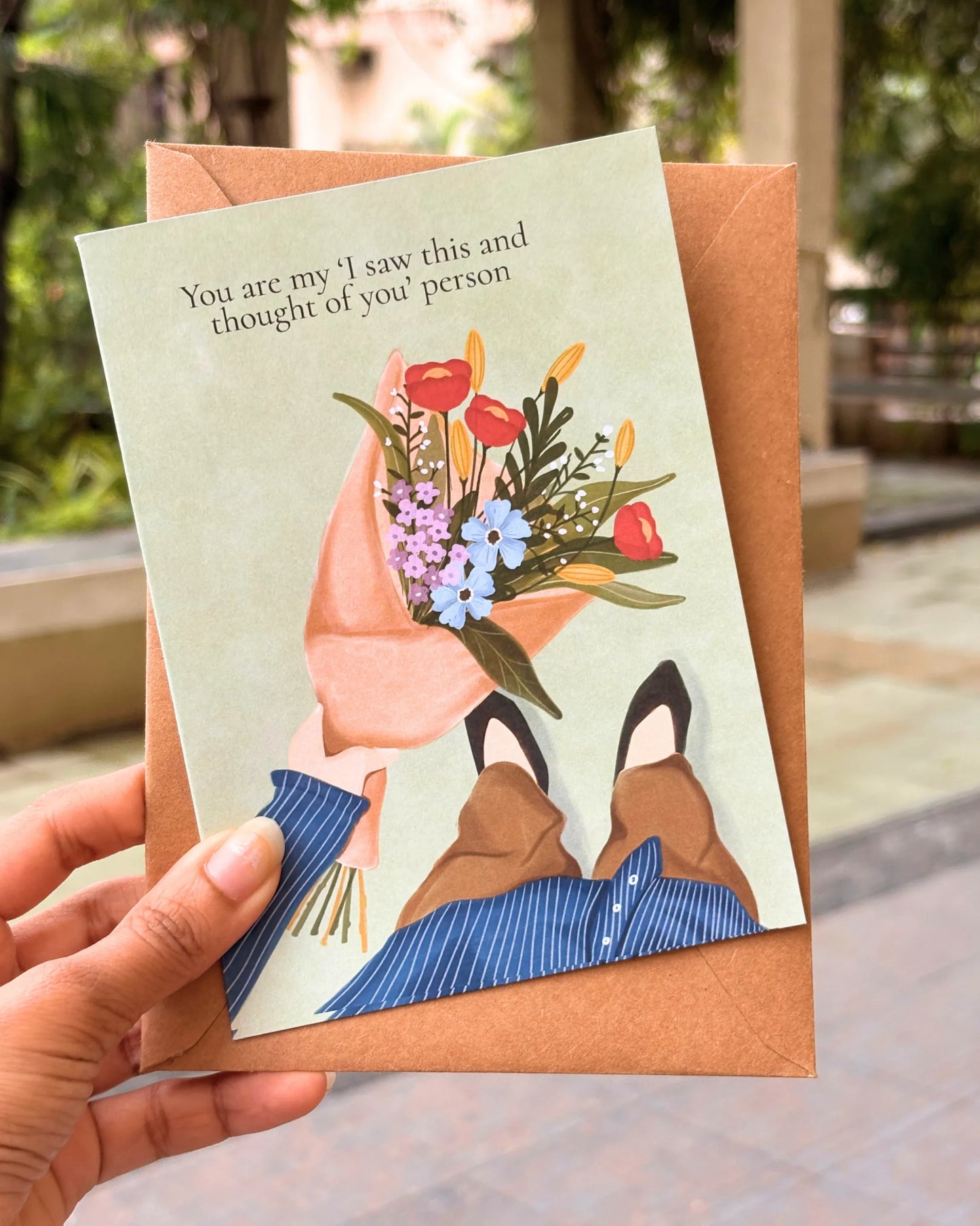 Greeting Card with brown envelope