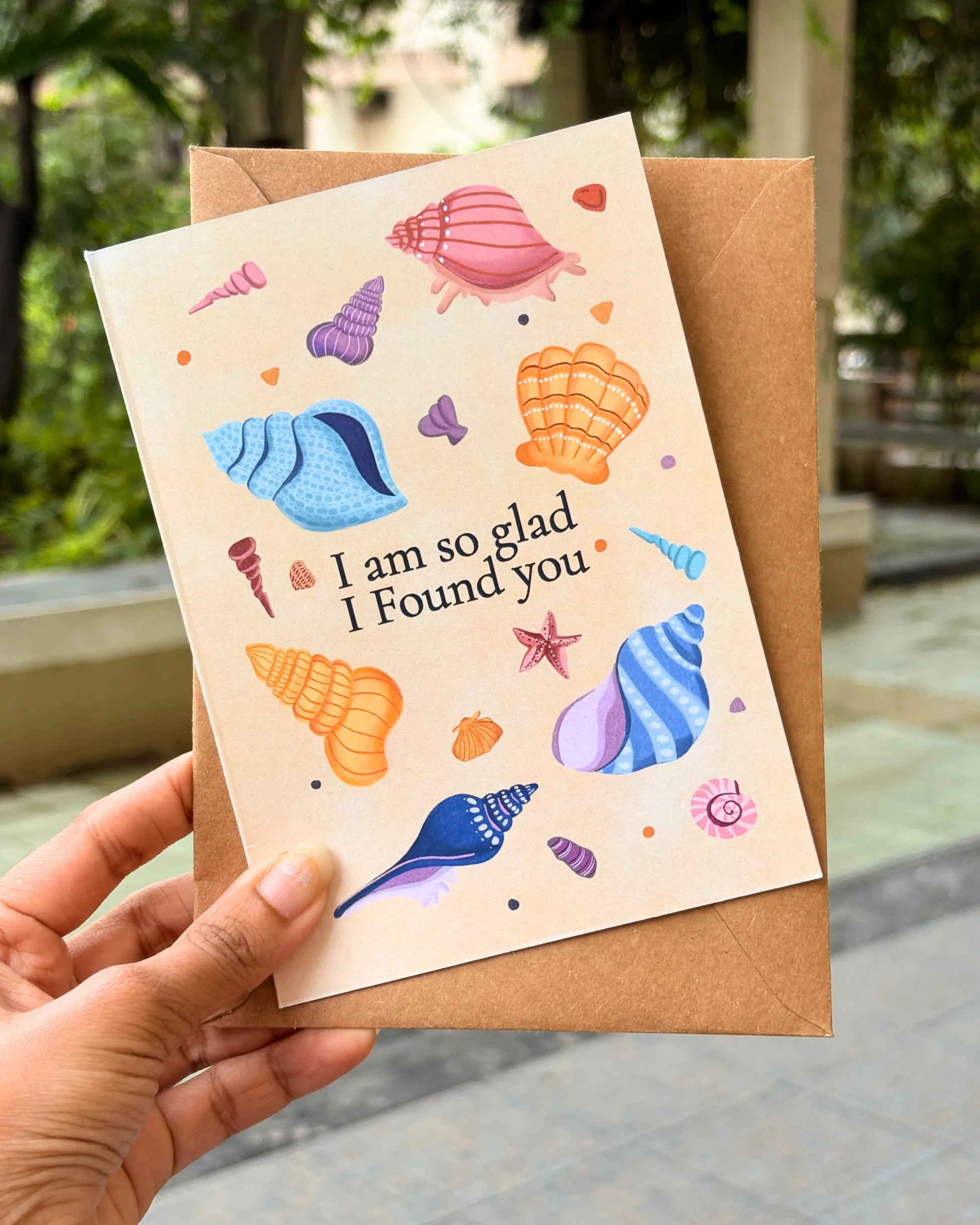 Greeting Card with brown envelope