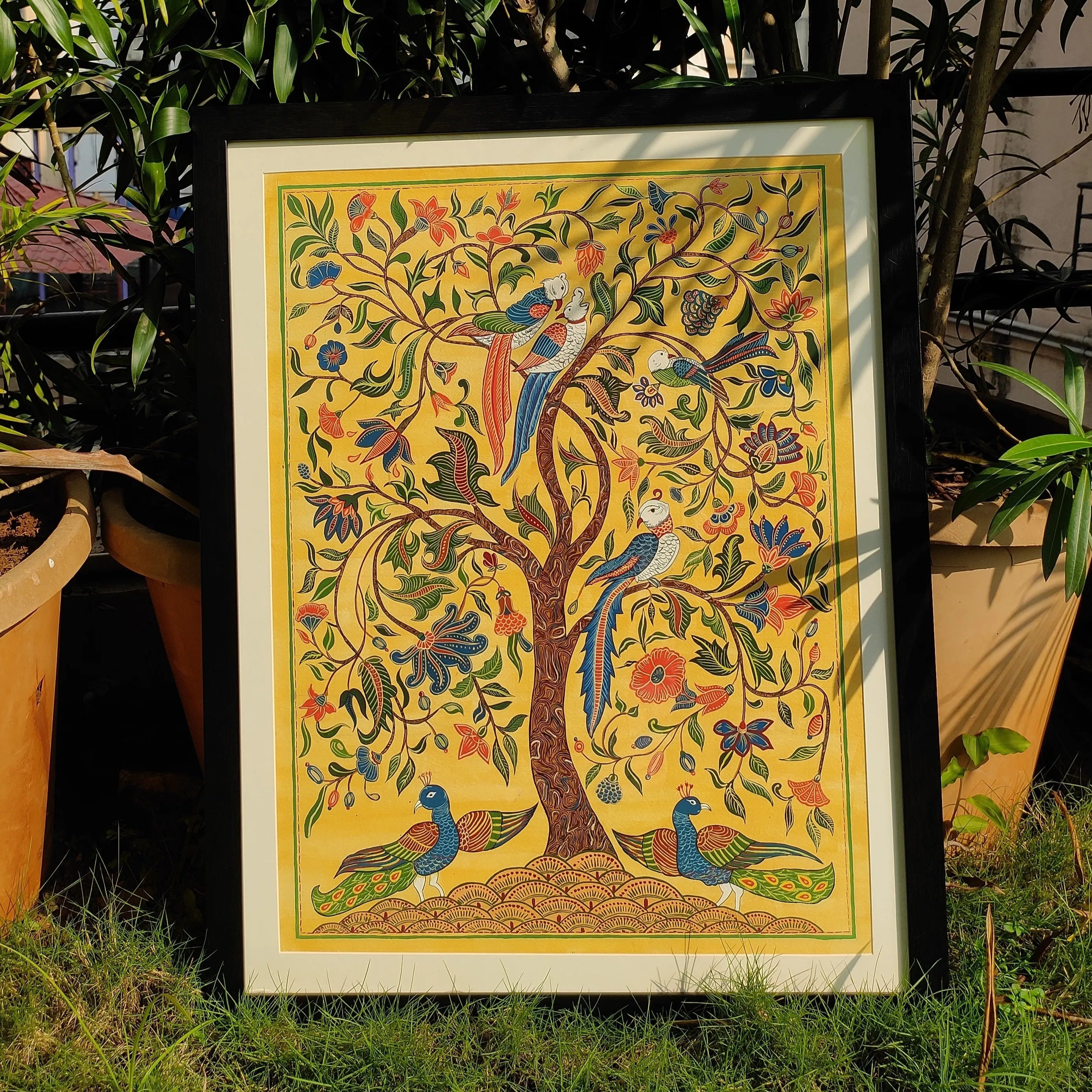 Framed Kalamkari Artwork of the Tree of Life